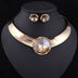 Gorgeous Women Trendy Statement Necklace & Earrings - Gold -