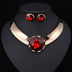 Gorgeous Women Trendy Statement Necklace & Earrings - Red - 