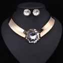 Gorgeous Women Trendy Statement Necklace & Earrings - White 