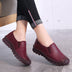 Handmade Genuine Leather Women Loafer - Wine Red / EU 35 / 