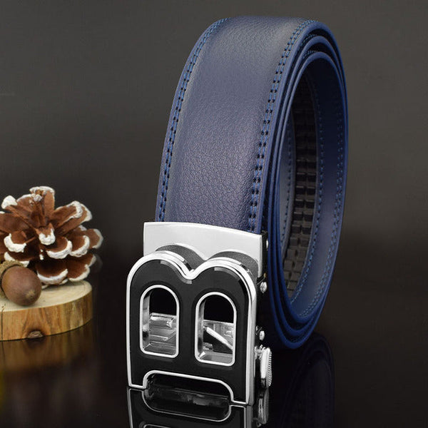 High Quality Genuine Leather Designer Men Belts - Blue 