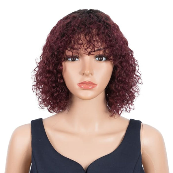 Highlight Blonde Jerry Curly Short Bob Women Wigs - 14inches