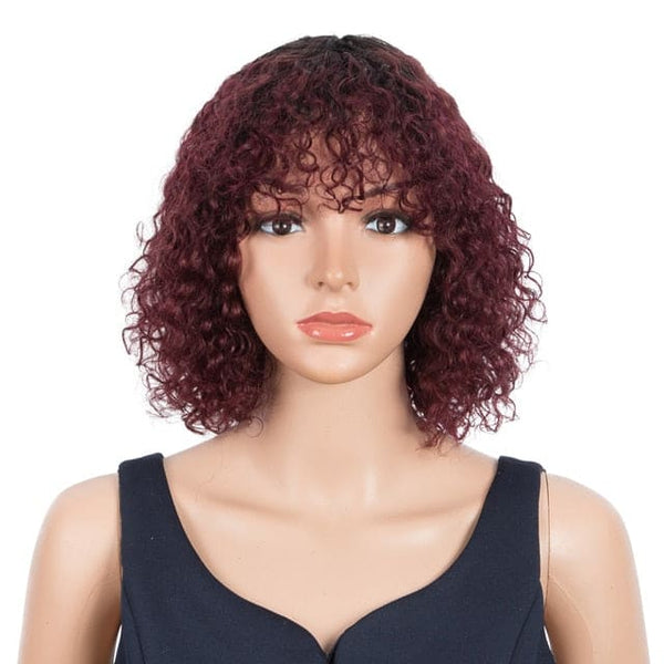 Highlight Blonde Jerry Curly Short Bob Women Wigs - Hair