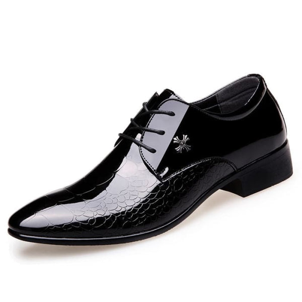 Italian Luxury Patent Leather Men Oxford Shoes - On sale