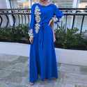 Kaftan Dubai Abaya Muslim Women Dress - Blue / XXL - On sale