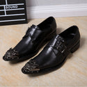 Luxury Brand Noble Elegant Leather Men Dress Shoes - Black /