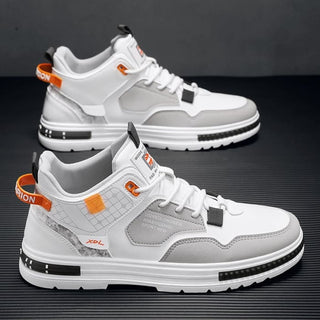 Luxury Designer Leather Platform Men Sneakers - White B36 /