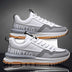 Luxury Designer Leather Platform Men Sneakers - White Gray