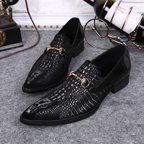 Luxury Fiber Men Pointed Dress Shoes - Black 3 / 45 - Men 