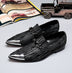 Luxury Fiber Men Pointed Dress Shoes - Black 5 / 45 - Men 