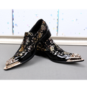 Luxury Fiber Men Pointed Dress Shoes - Gold / 41 - Men Shoes