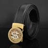 Luxury Genuine Leather Rhinestone Metal Rotatable Men Belt -