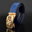 Luxury Genuine Leather Rhinestone Metal Rotatable Men Belt -