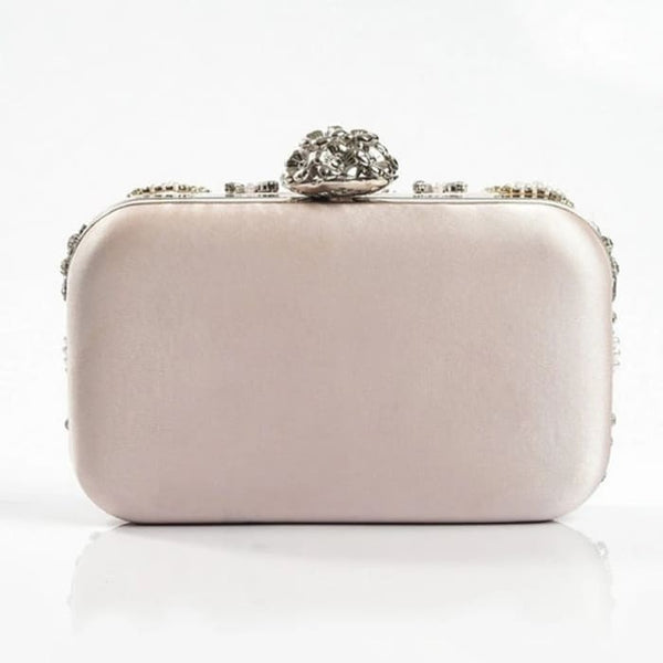 Luxury Geometric Pearl Bridal Clutch - Pink - On sale Free