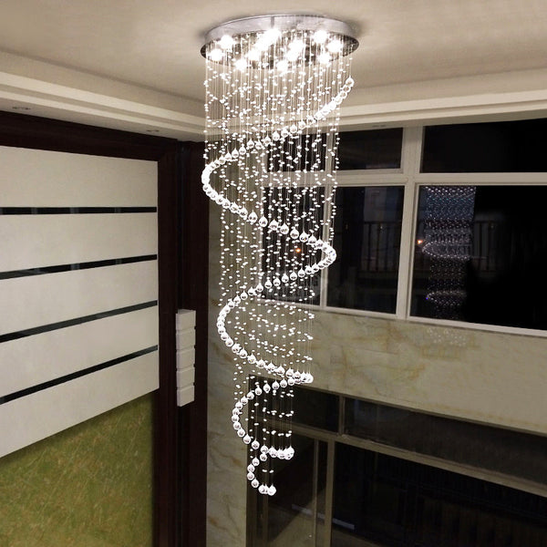 Luxury Modern LED K9 Crystal Chandelier - Cold White / 