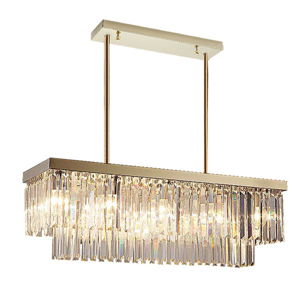 Luxury Modern Rectangle Dining Room Chandelier - Gold / Warm