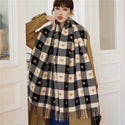 Luxury Plaid Scarf Cashmere Thick Women Winter Shawl -