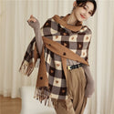 Luxury Plaid Scarf Cashmere Thick Women Winter Shawl -