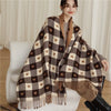 Luxury Plaid Scarf Cashmere Thick Women Winter Shawl -