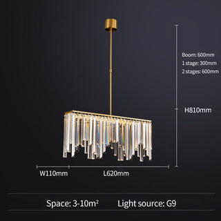 Luxury Postmodern Golden Copper Crystal Chandelier - Golden 