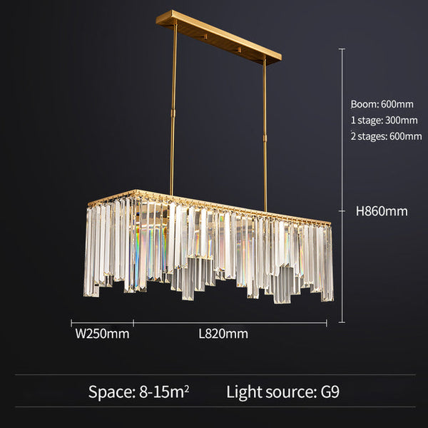 Luxury Postmodern Golden Copper Crystal Chandelier - Golden 