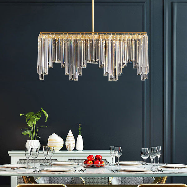 Luxury Postmodern Golden Copper Crystal Chandelier - 