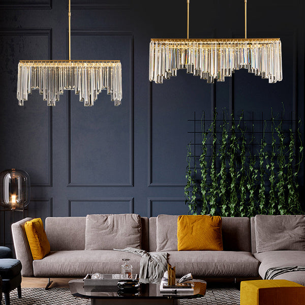 Luxury Postmodern Golden Copper Crystal Chandelier - 