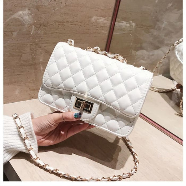 Luxury PU Leather Fashion Chain Women Flap Clutch - Handbags