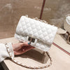 Luxury PU Leather Fashion Chain Women Flap Clutch - White / 