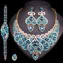 Luxury Rhinestone Crystal Statement Bridal Jewelry Set - On 