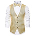 Luxury Sequin Glitter Flower Lapel Men Blazer - Golden Vest 