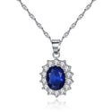 Luxury Silver Blue Sunflower Bridal Jewelry 