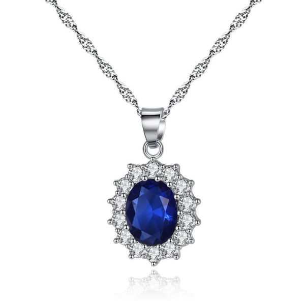 Luxury Silver Blue Sunflower Bridal Jewelry 