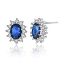 Luxury Silver Blue Sunflower Bridal Jewelry 