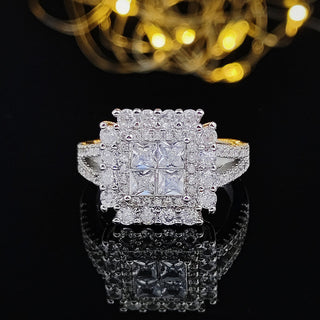 Luxury Square Designer Women Engagement Ring - 10 - Jewelry 