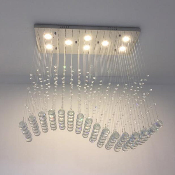 Modern LED Rectangle K9 Crystal Chandeliers - Chandeliers On