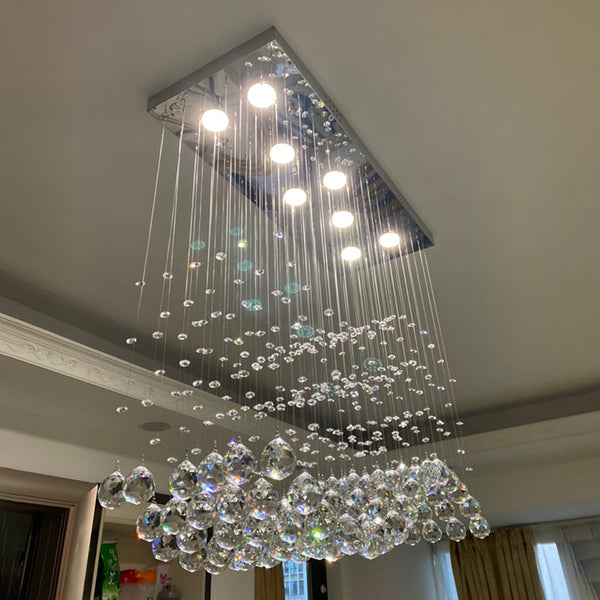 Modern LED Rectangle K9 Crystal Chandeliers - Chandeliers On