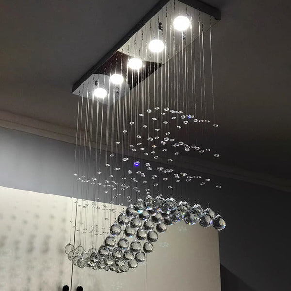 Modern LED Rectangle K9 Crystal Chandeliers - Chandeliers On