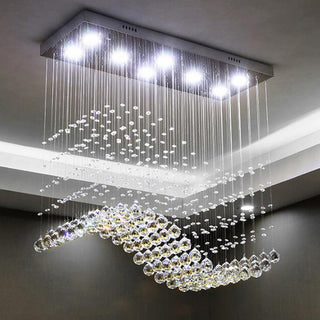 Modern LED Rectangle K9 Crystal Chandeliers - Chandeliers On