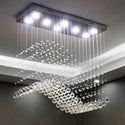 Modern LED Rectangle K9 Crystal Chandeliers - Cold White / 