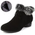 Natural Fur Genuine Leather Women Ankle Boots - Black Autumn