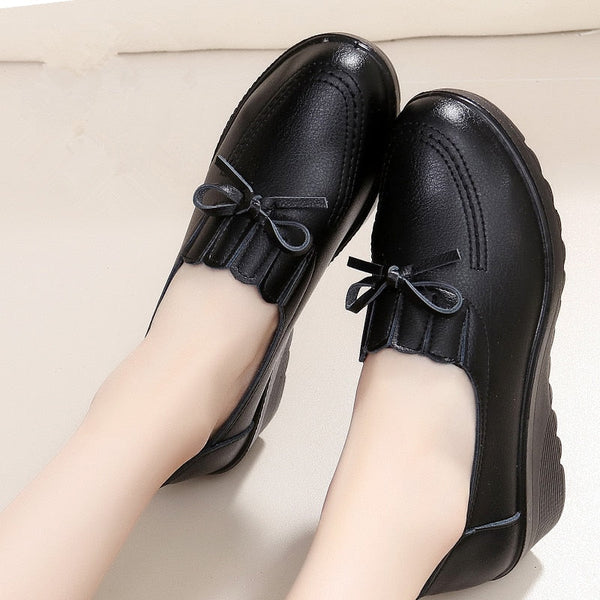 Non Slip Women High Heels Leather Work Shoes - Women Shoes 