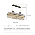 Oval Design Luxury Modern Crystal Chandelier - L80cm x W35cm