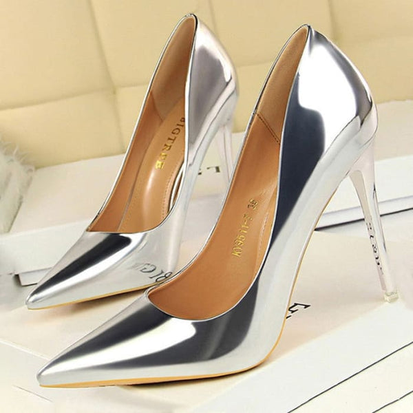 Patent Leather Sexy Women Wedding High Heels - On sale Free 