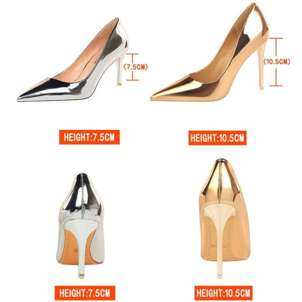 Patent Leather Sexy Women Wedding High Heels - On sale Free 