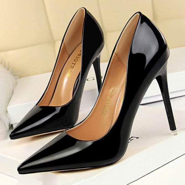 Patent Leather Sexy Women Wedding High Heels - On sale Free 