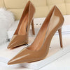 Patent Leather Sexy Women Wedding High Heels - Camel / 37 - 