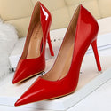 Patent Leather Sexy Women Wedding High Heels - Red / 38 - On