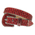 Rhinestone Diamond Waistband Unisex Belts - Dark-Red / 