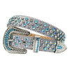 Rhinestone Diamond Waistband Unisex Belts - Gray-Blue / 